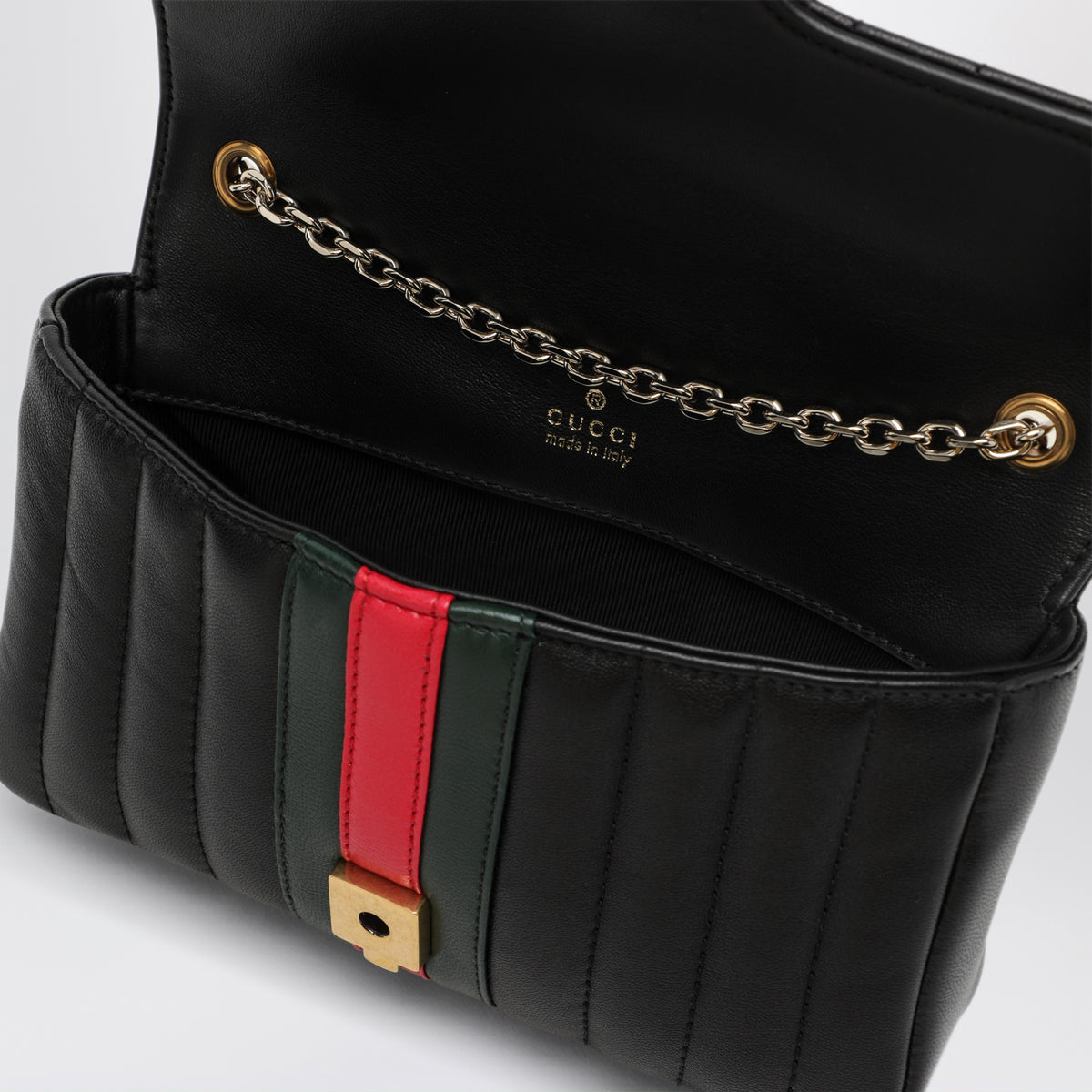 Jetset GG Marmont Small Black Nappa Leather Shoulder Bag
