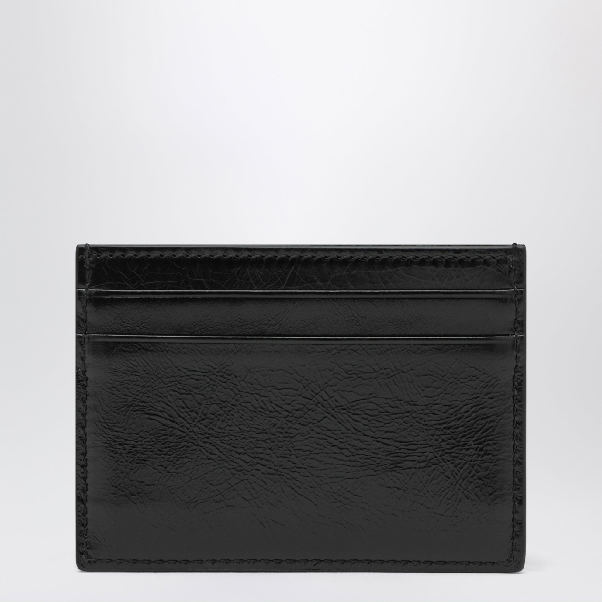 Black leather card holder