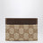 Horsebit card holder in GG fabric in beige/brown