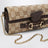 Sand/dunkelbraunes Wallet on Chain aus GG-Gewebe mit Horsebit