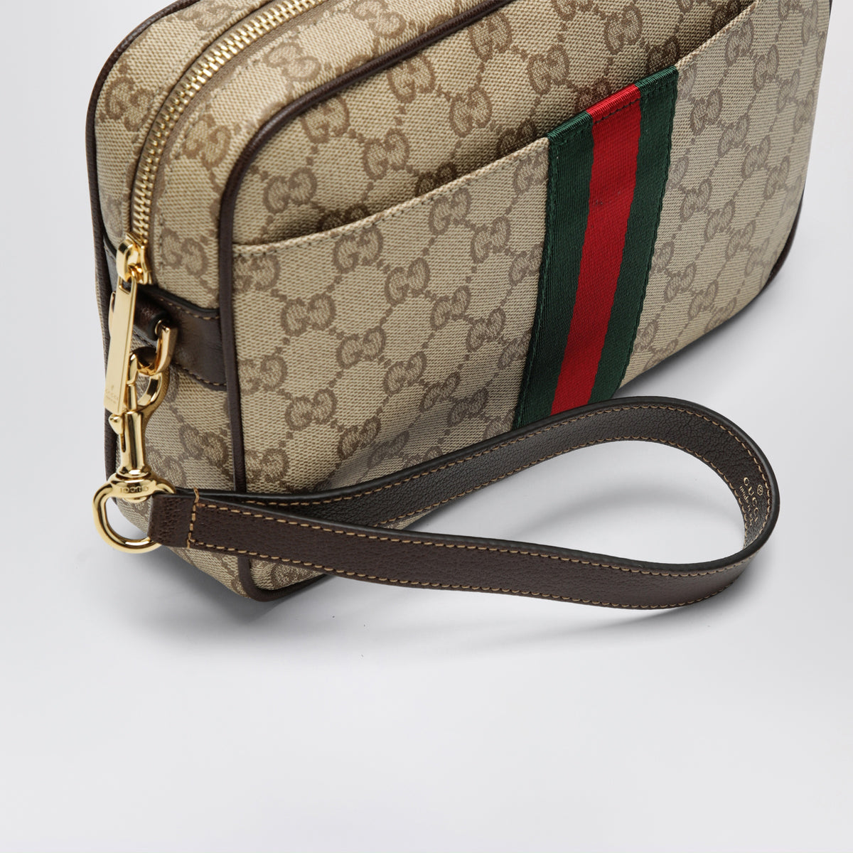 Borsa a tracolla piccola marrone in tessuto GG