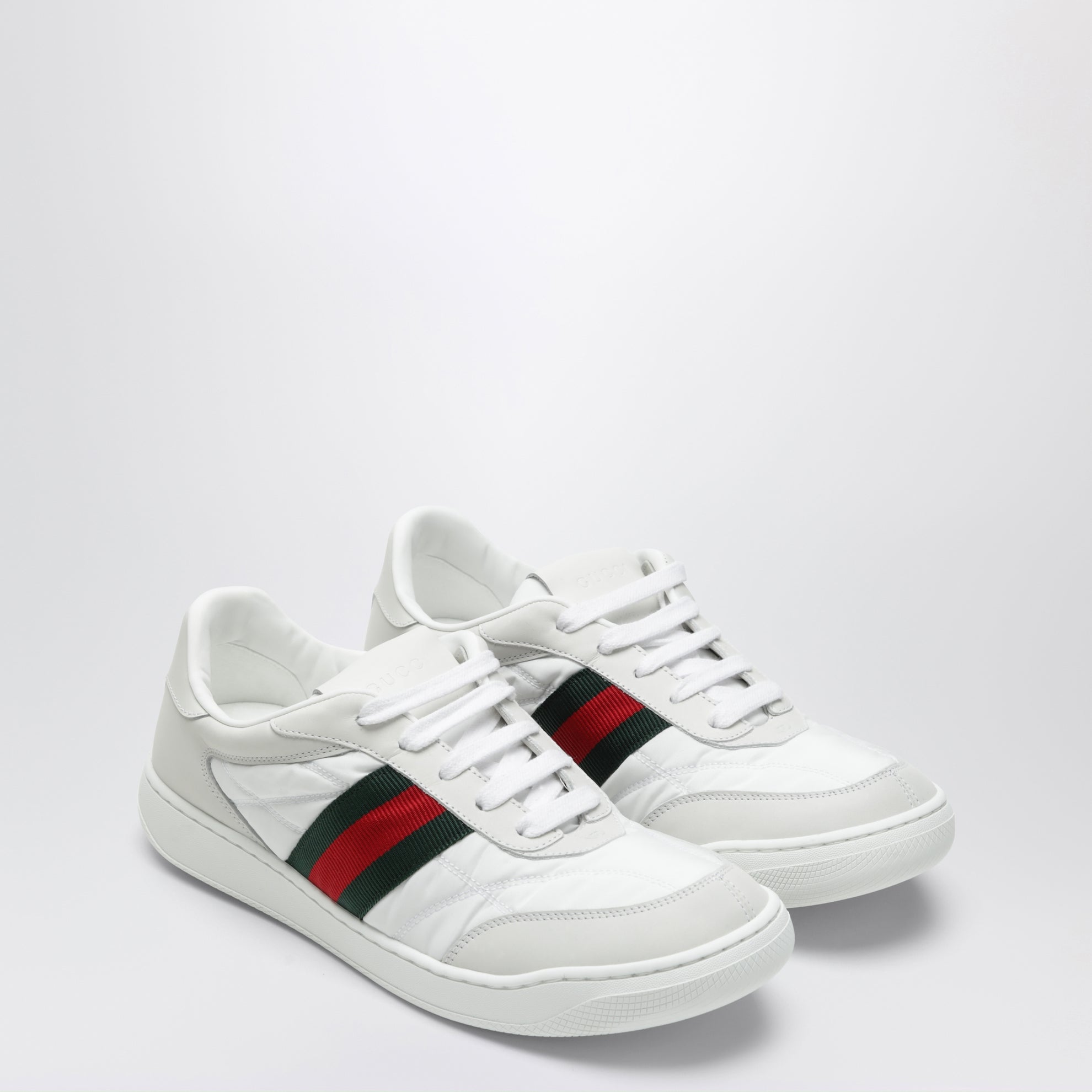 Sneaker Screener bianca in nylon e pelle