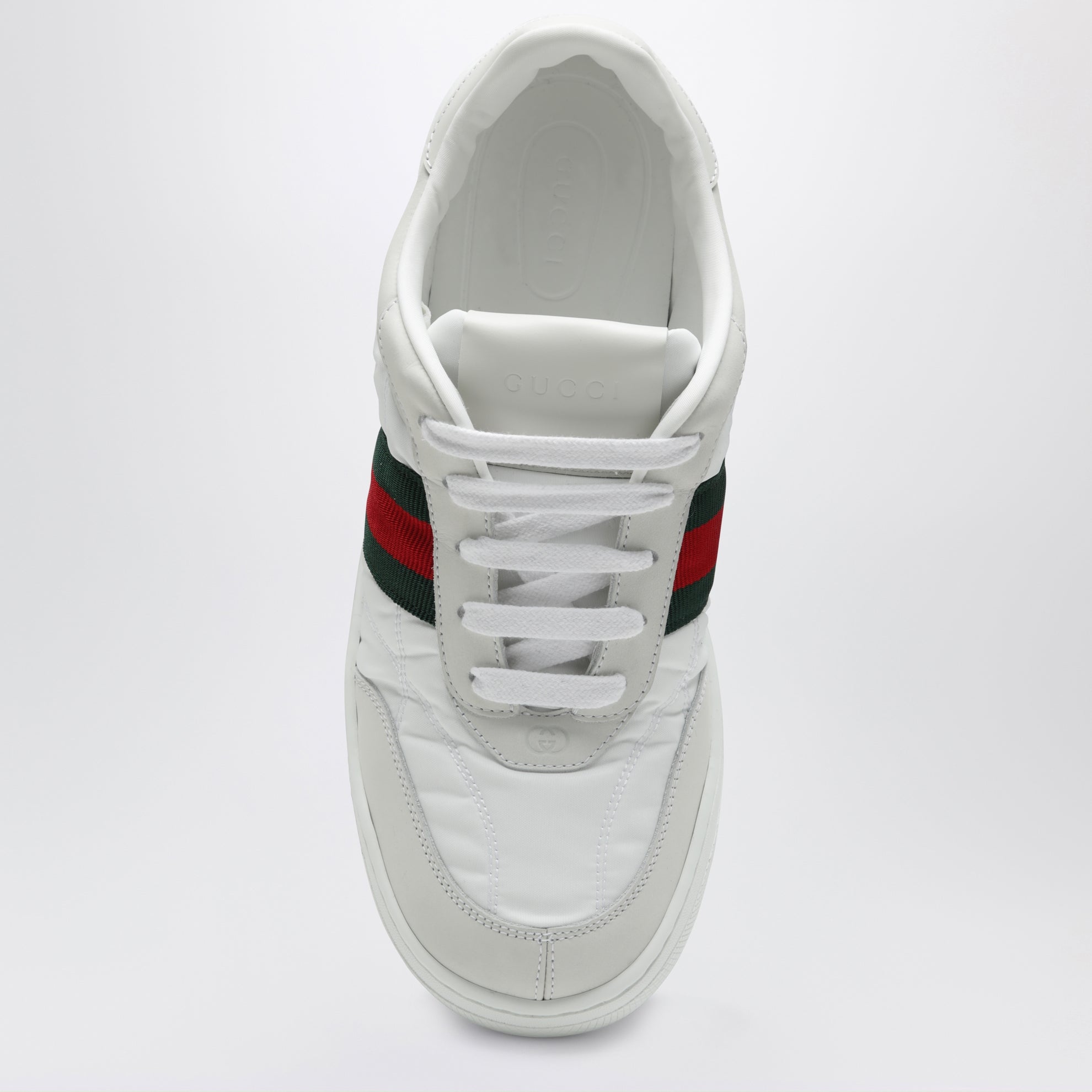 Sneaker Screener bianca in nylon e pelle