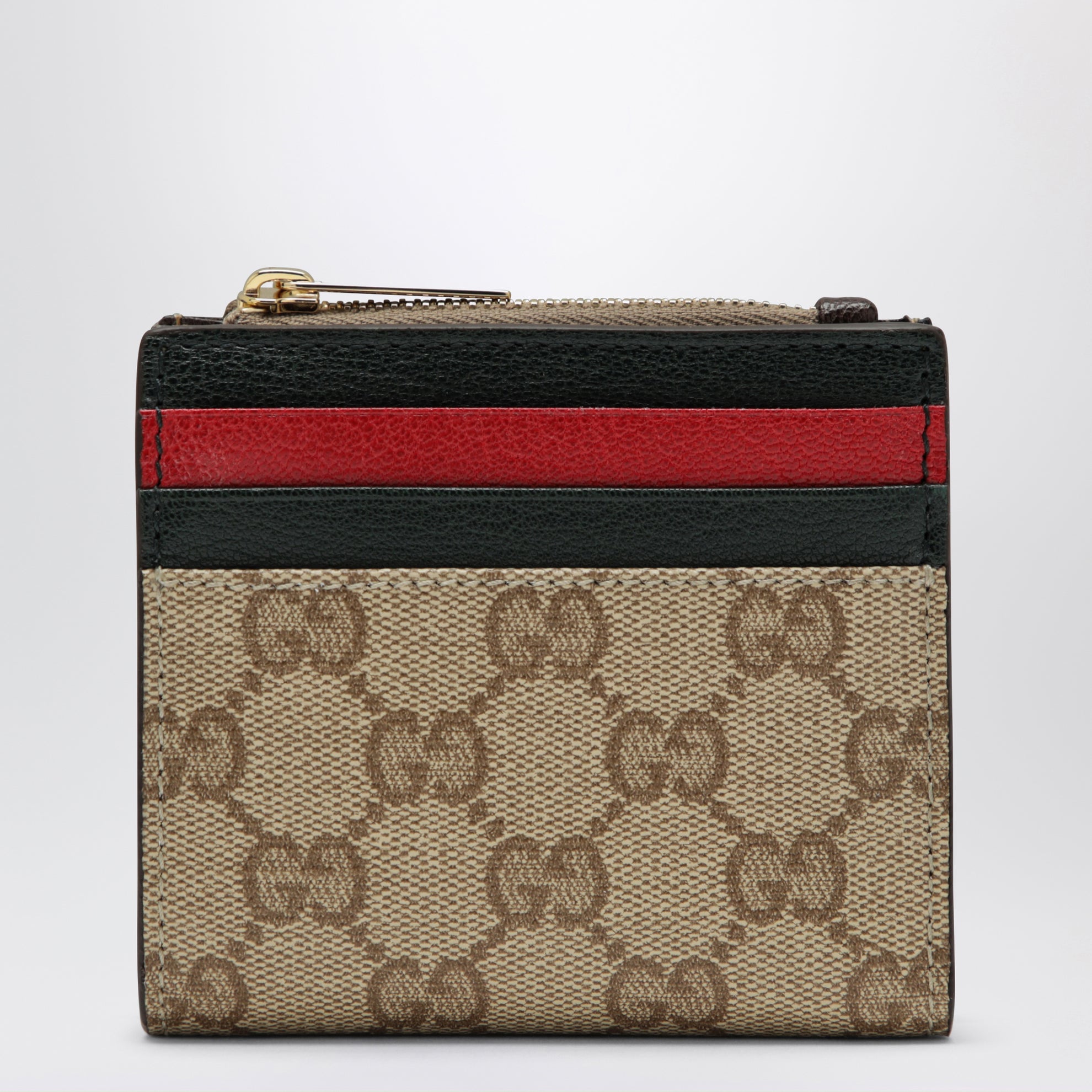 Beige sand wallet with multicoloured compartments