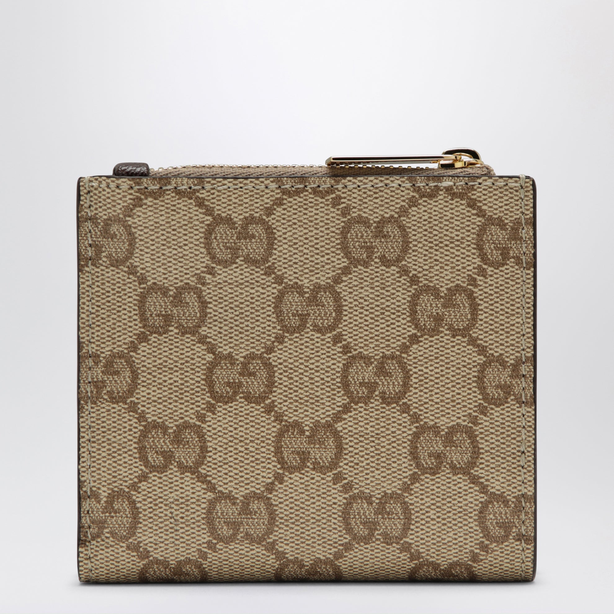 Beige sand wallet with multicoloured compartments