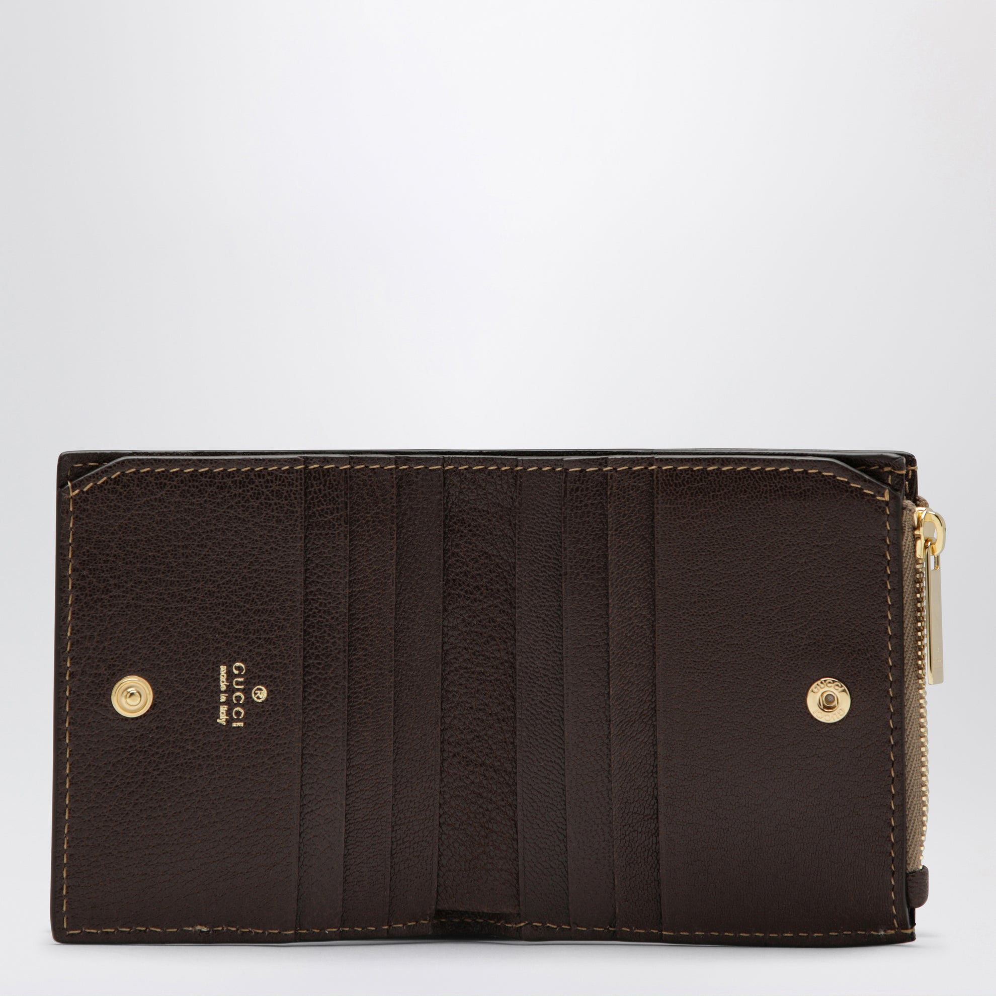 Beige sand wallet with multicoloured compartments