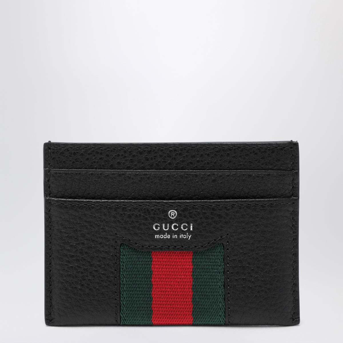 Portafoglio bi-fold Web Trademark nero in pelle