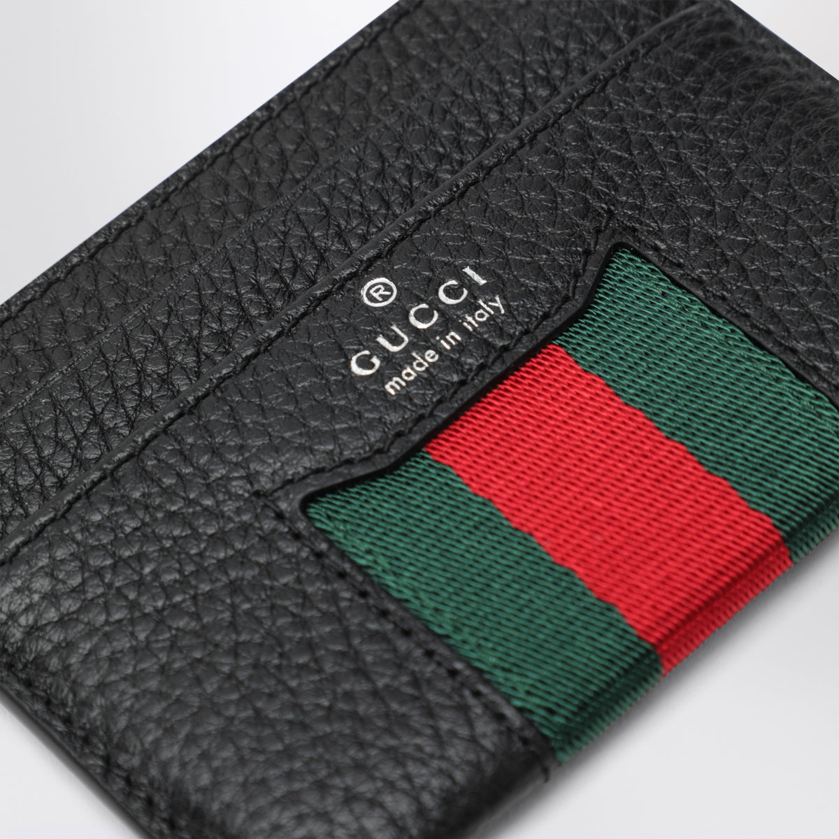 Portafoglio bi-fold Web Trademark nero in pelle
