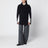 Short blue wool and cashmere cape coat