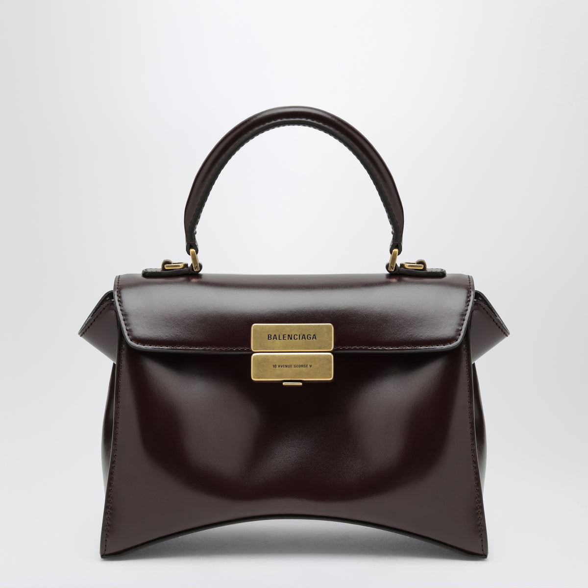 Borsa a mano Hourglass Avenue piccola color prugna