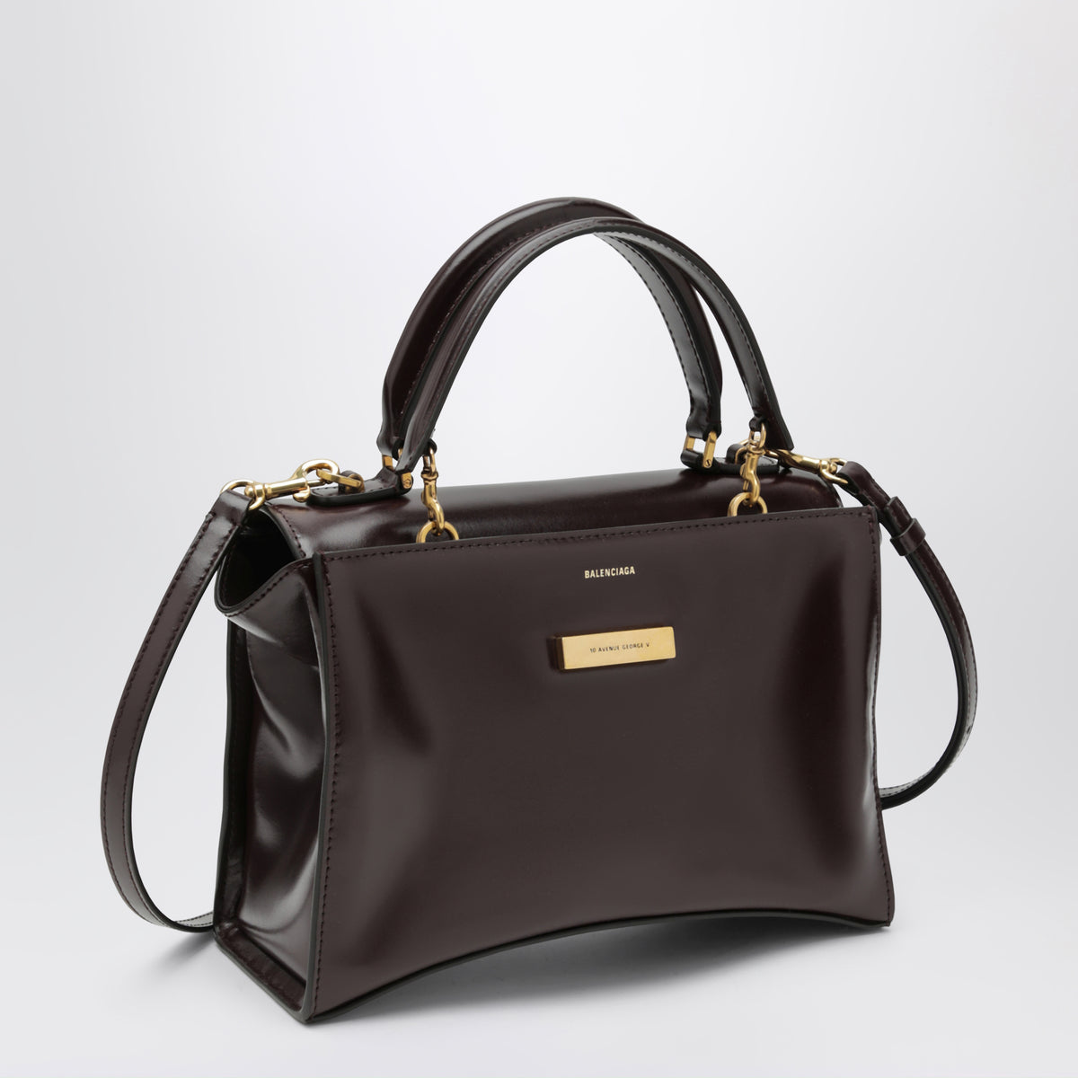 Borsa a mano Hourglass Avenue piccola color prugna