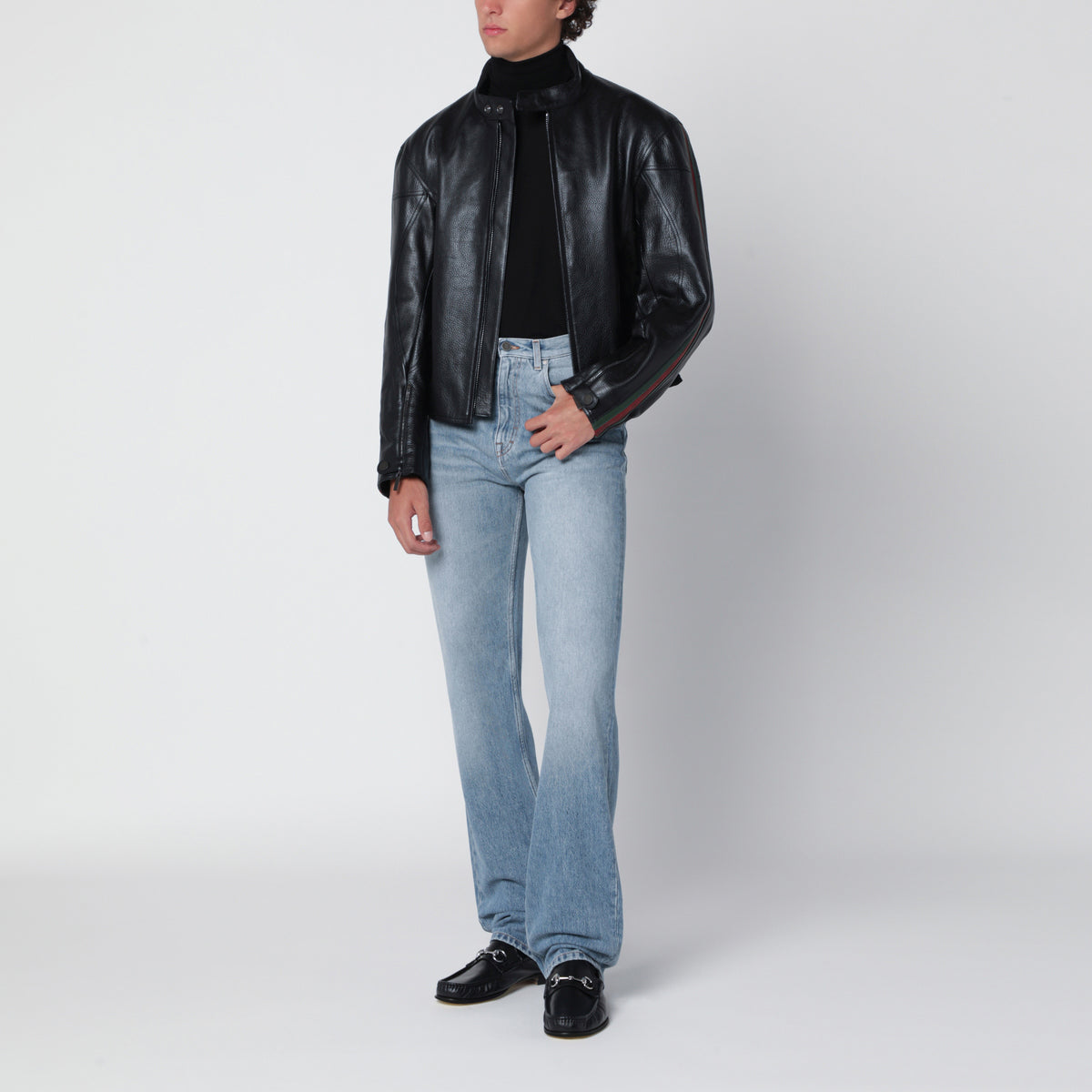 Pantalone in denim delavé schiarito