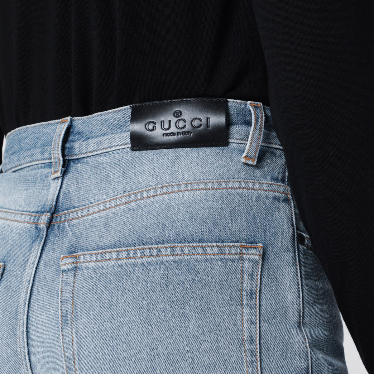 Pantalone in denim delavé schiarito