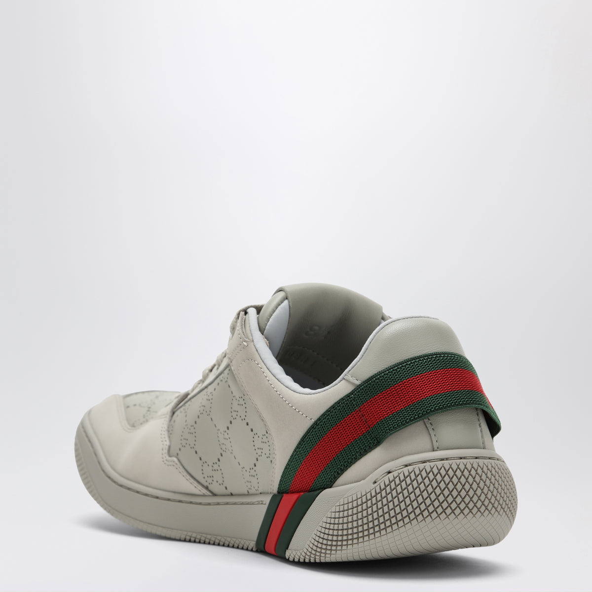 Grey sneakers with perforated GG motif