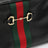 Camera bag Horsebit Web piccola nera in pelle