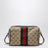 Camera bag Horsebit Web piccola Vintage Sand in tessuto