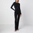Jean en coton noir taille haute
