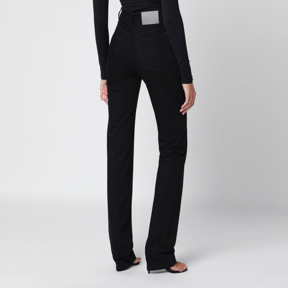 Jean en coton noir taille haute