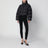 Piumino imbottito cropped con zip nero