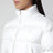Weiße Cropped-Daunenjacke mit Reißverschluss