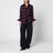 Black cotton denim barrel trousers