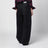 Black cotton denim barrel trousers