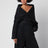 Wrap-Jacke in Schwarz aus Baumwoll-Denim