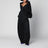 Veste Wrap noire en denim de coton