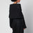 Veste Wrap noire en denim de coton