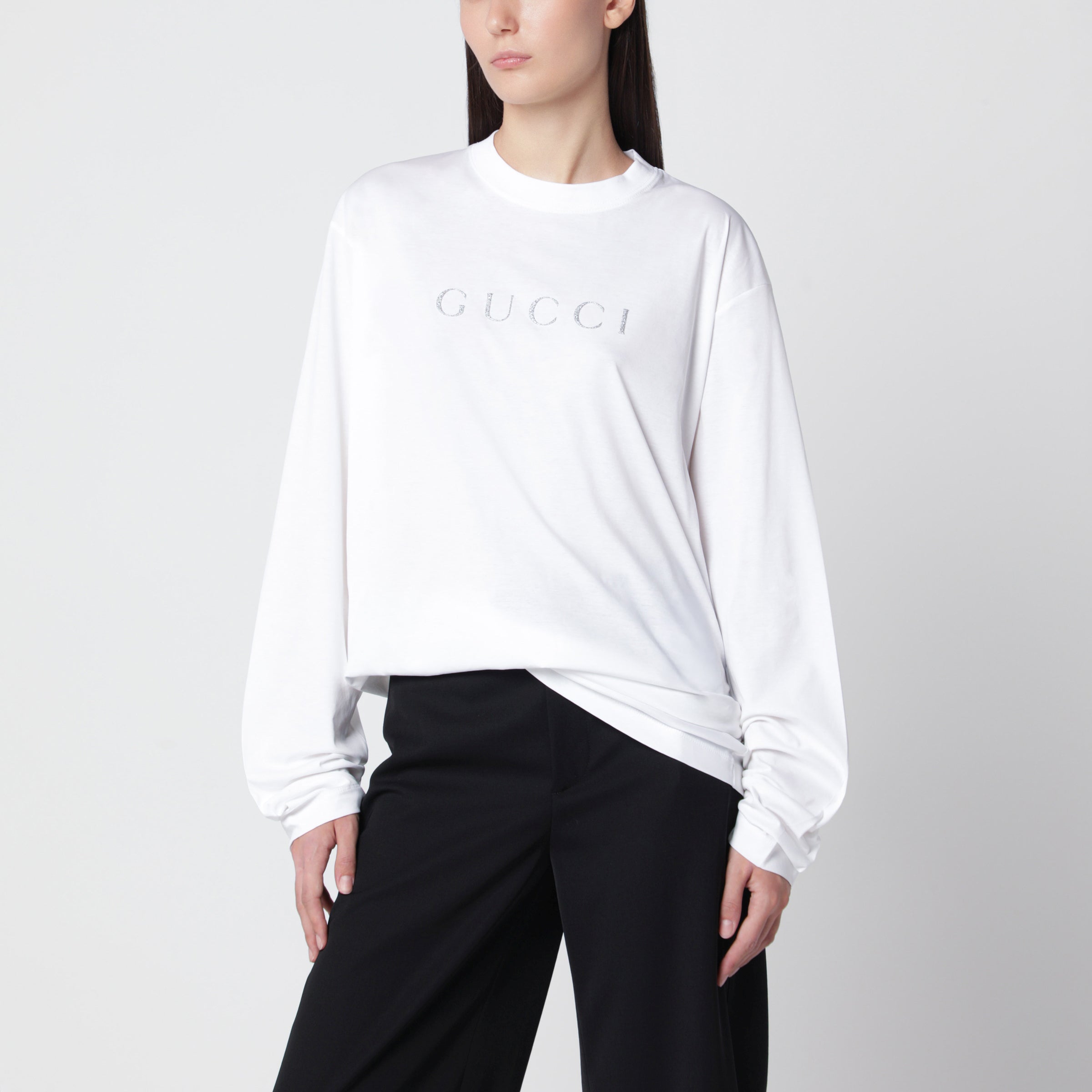 GUCCI White crew neck T-shirt in cotton jersey | TheDoubleF