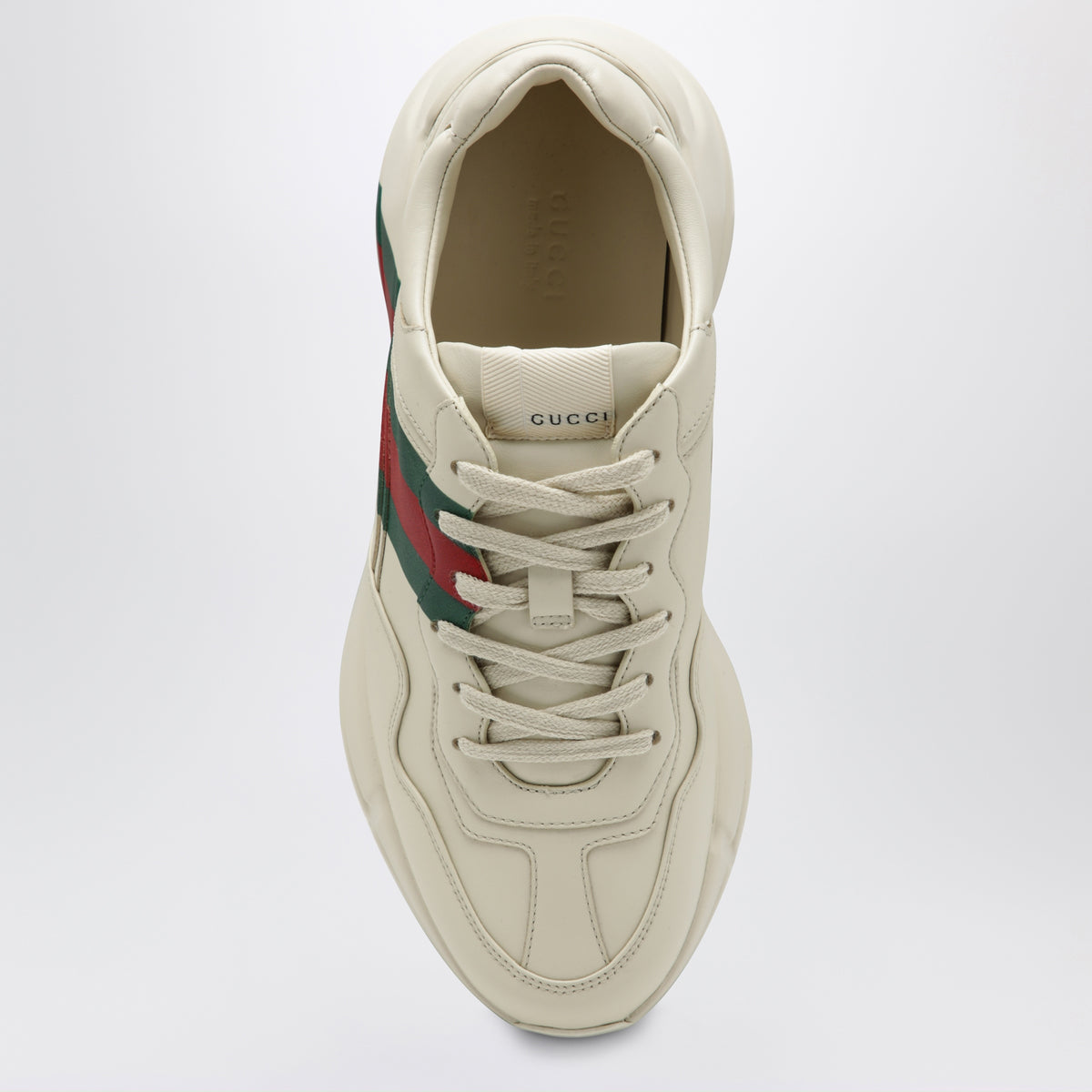Rhyton ivory leather sneakers