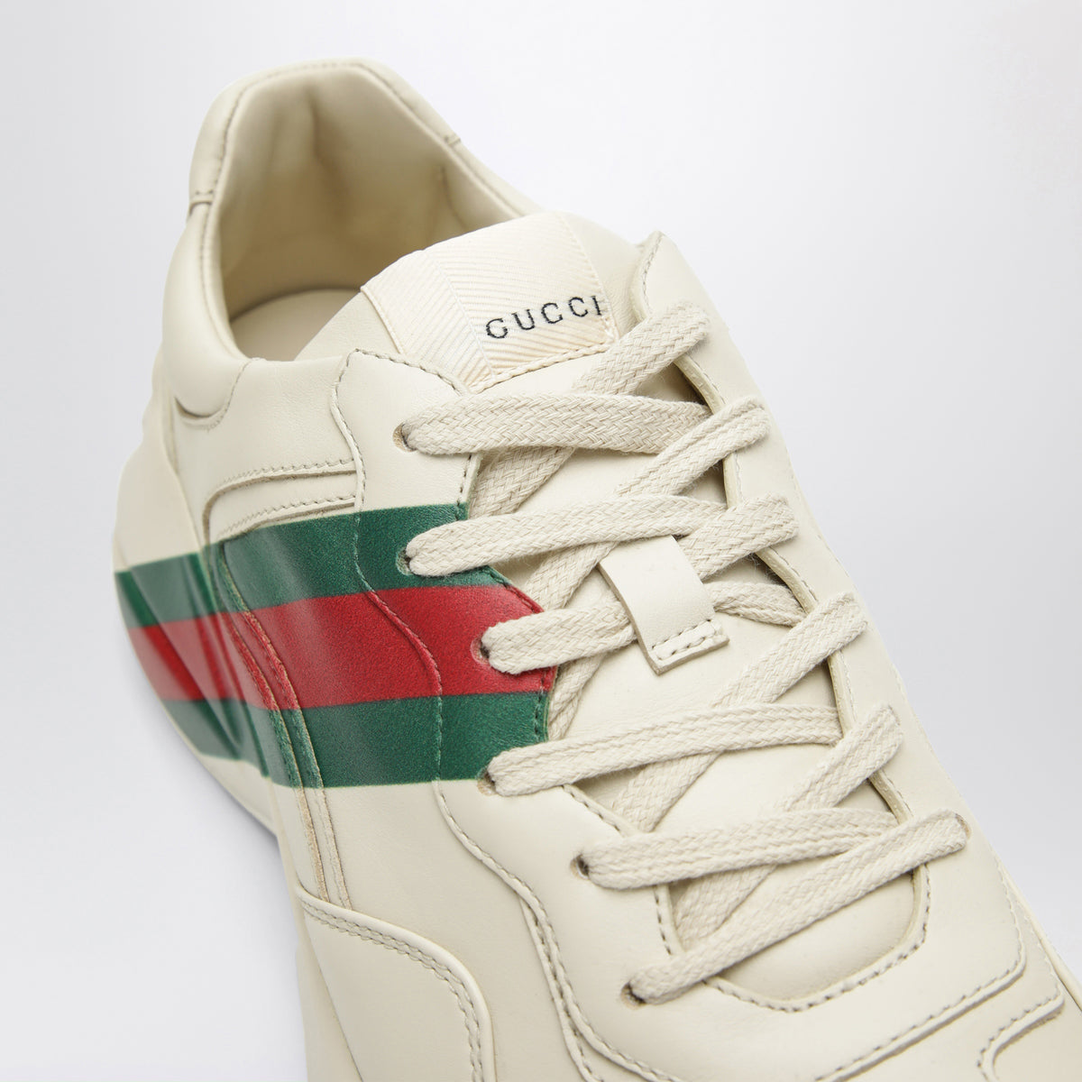 Rhyton ivory leather sneakers