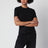 T-shirt nera in jersey di cotone tecnico