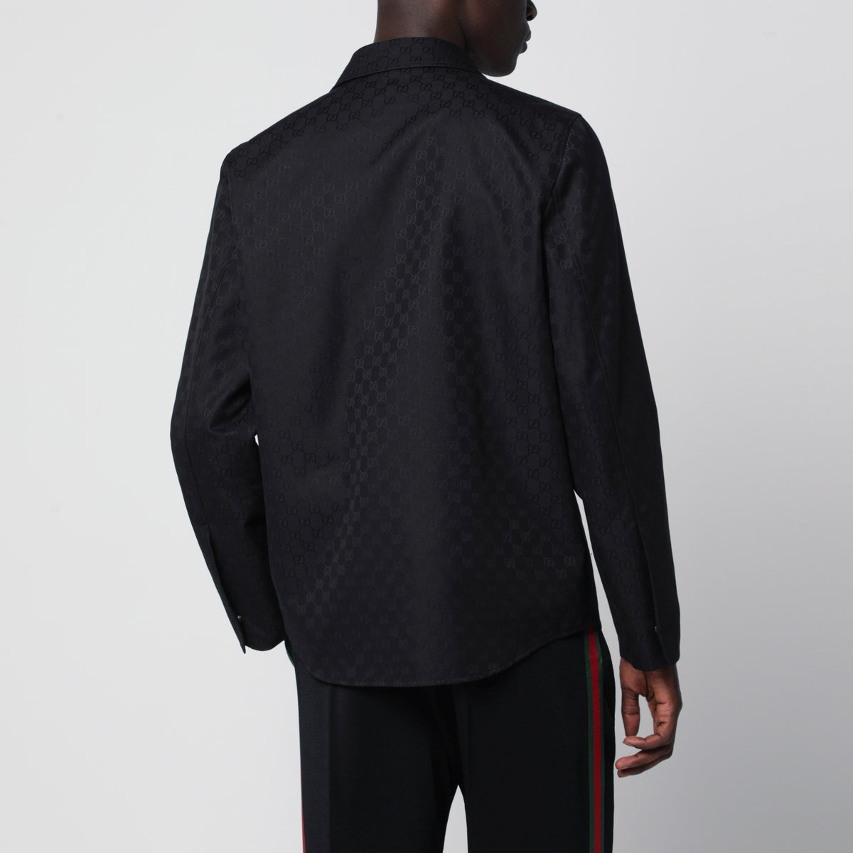 Black GG Supreme cotton shirt