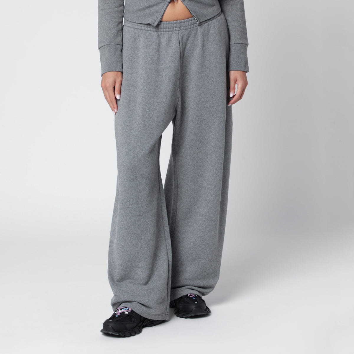 Pantalon jogging oversize gris en coton