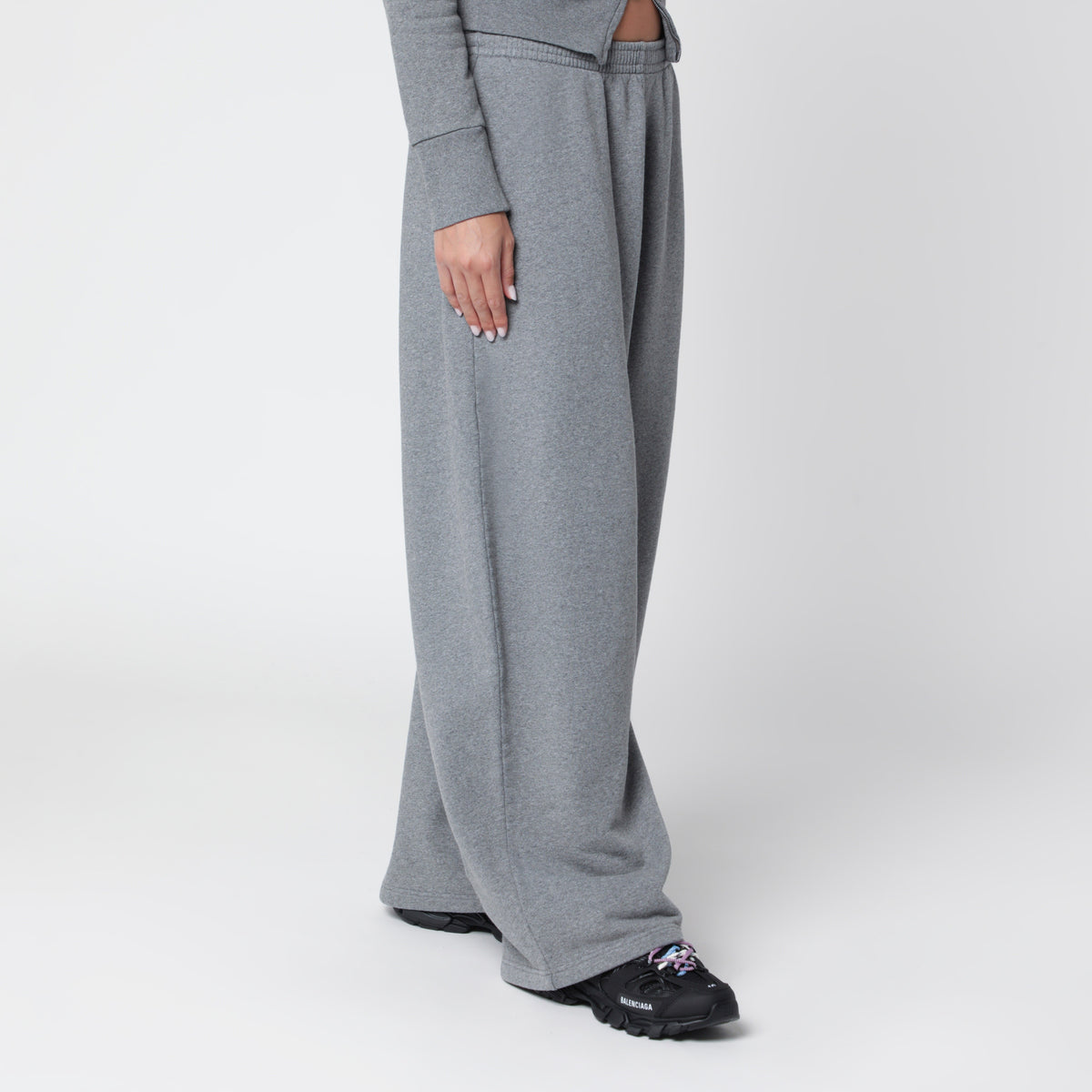 Pantalon jogging oversize gris en coton
