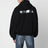 Felpa con zip nera in cotone