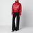 Rounded red lambskin bomber jacket