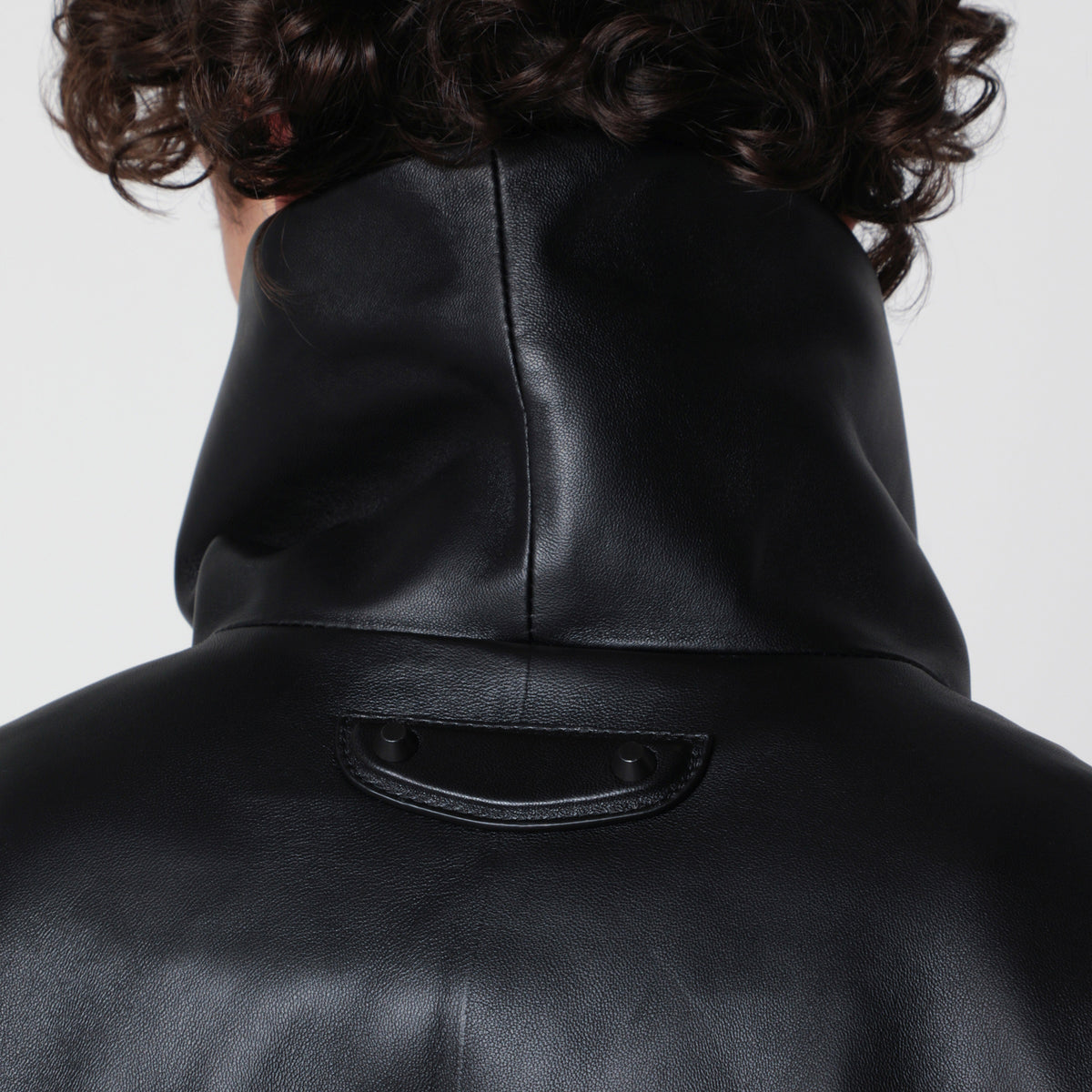 Lederjacke mit Logo in Schwarz