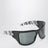 Schwarze Sonnenbrille mit Zebramuster an den Bügeln