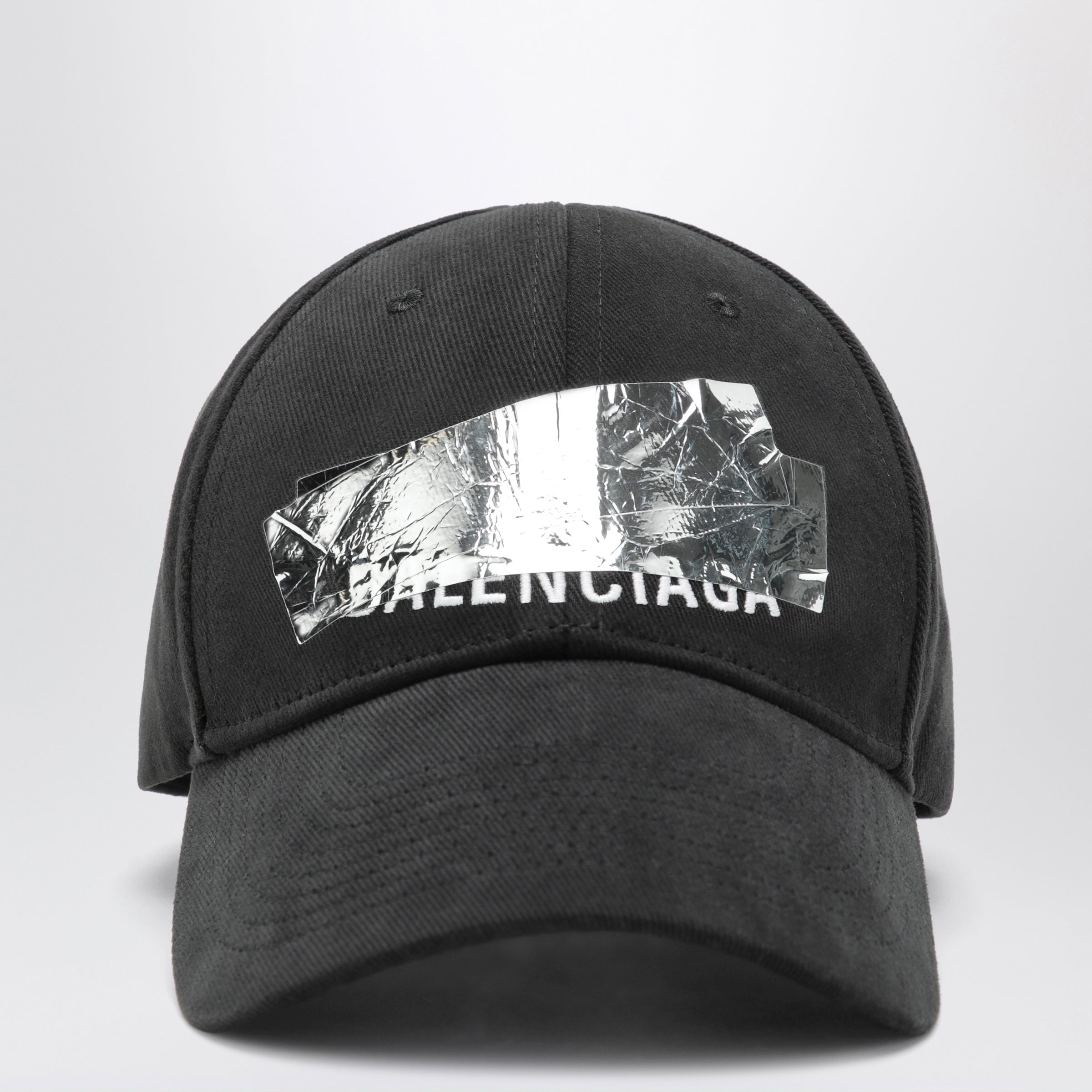 Balenciaga Black baseball cap with graphic logo patch | TheDoubleF