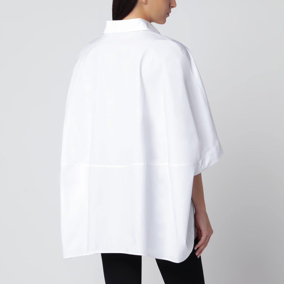 Chemise oversize blanche en popeline de coton