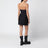 Abito bustier mini nero in misto lana e seta