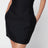 Abito bustier mini nero in misto lana e seta