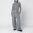 Felpa con zip grigia in cotone