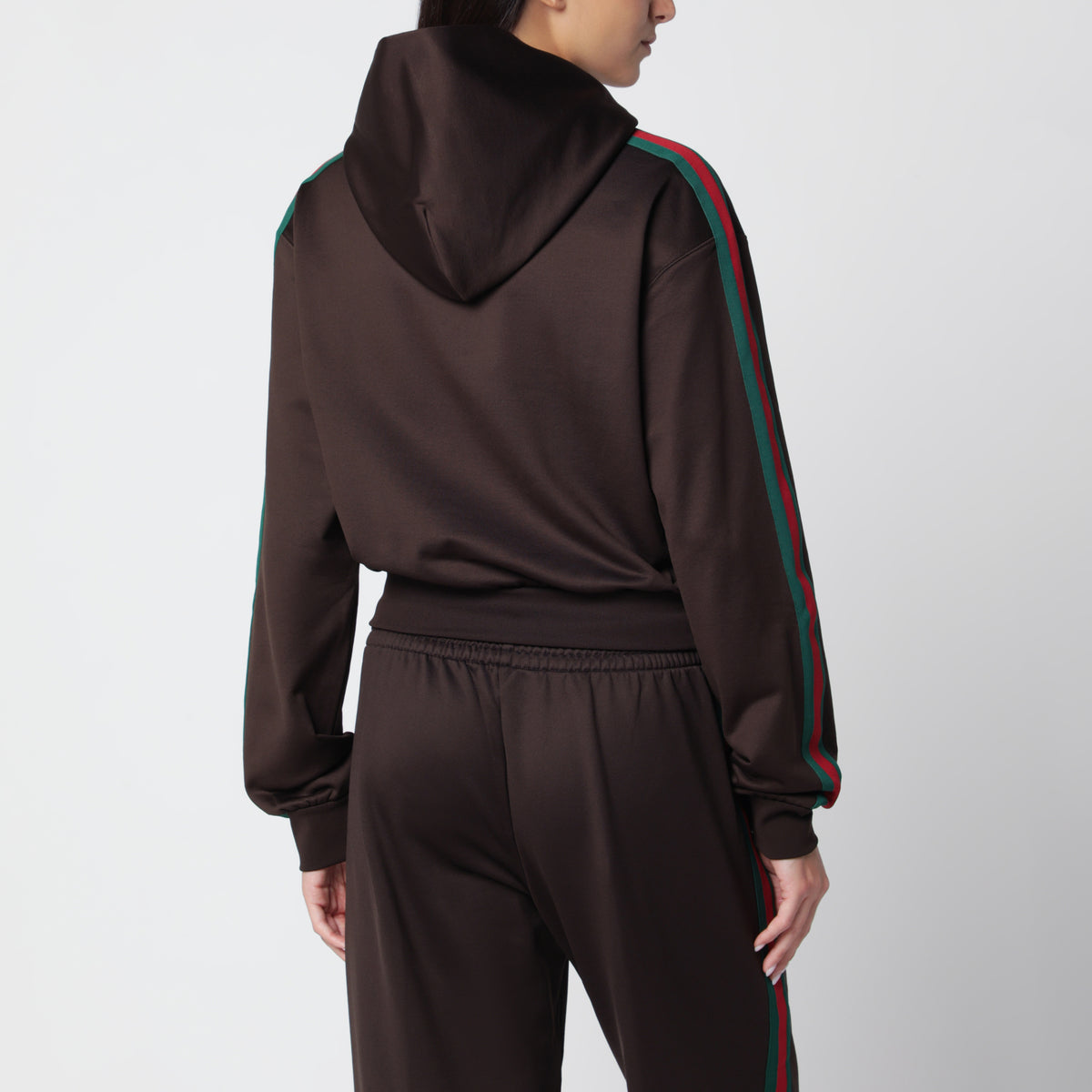 Felpa corta in jersey stretch Deep Chocolate