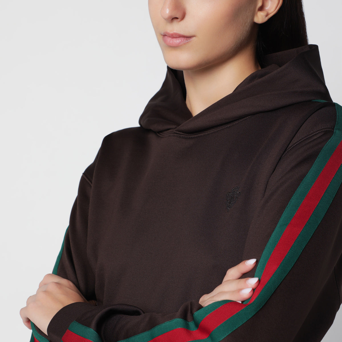 Felpa corta in jersey stretch Deep Chocolate