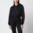 Felpa con zip cropped nera in misto cotone
