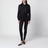 Felpa con zip cropped nera in misto cotone