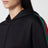 Felpa con zip cropped nera in misto cotone